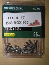 Lot of 5: 4 bags and 1 container of various Everbilt fasteners. All appear to be New, sold as-is,