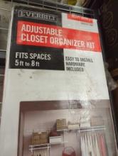 Everbilt 5 ft. - 8 ft. Heavy Duty Closet Organizer Kit, Appears to be New in Factory Sealed Box