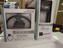 Lot of 2 Glacier Bay Items To Include, Glacier Bay Wall Mounted Lorent Matte Black Toilet Paper