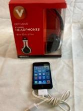Brand New: Vivitar headphones and lightly used unlocked IPod Touch/8gb. Bluetooth ready.
