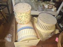 (GAR) Lot of Assorted Hat Boxes, 3 Boxes Have an Assortment of Hats Inside, Refer to Photos for Hat