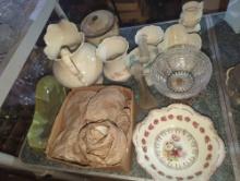 (GAR) Lot of Assorted Items Including Victorian Style White Watering Pitcher, White Japanese Usubata