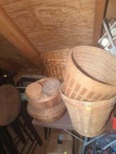 (GAR) Lot of 7 Woven Baskets in an Assortment of Styles and Patterns, Height Sizes Ranging From 2"