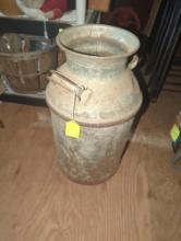 (GAR) Old Style Dairy Farm 10 Gallon Milk Can with 2 Handles, Approximate Dimensions - 24" H x 14"