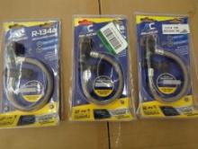 3 lots A/C Avalanche Reusable R-134a Recharge Hose with Smart Clips. Retail $20 each. What You See