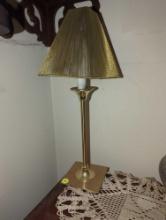 (KIT) BRASS TABLE LAMP WITH SHADE, 17 1/2"H