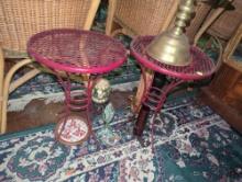 (DEN) PAIR OF METAL MESH OUTDOOR SIDE TABLES, APPROX 13"D 18"H