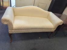 Queen Anne Style Cream Upholstered Settee Please Come Preview