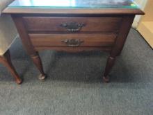 Queen Anne Walnut Glass Top Side Table Please Come Preview