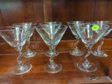 Set of 7 Libbey Zig Zag Martini Glasses Please Come Preview