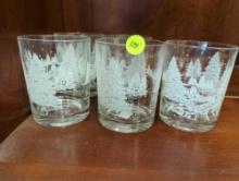 Set of 5 Christmas Frosted Designs Glasses Please Come Preview