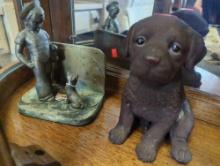 2 figurines/ 1 Sailor with Dog And 1 Lab Puppy - Please Preview