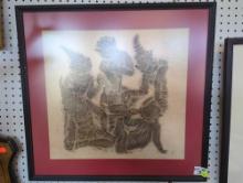 Thai Charcoal Framed Print - Please Come Preview