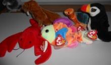 SET OF FIVE TY BEANIE BABIES