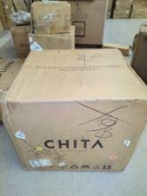 CHITA Power swivel glider rocking chair White leather