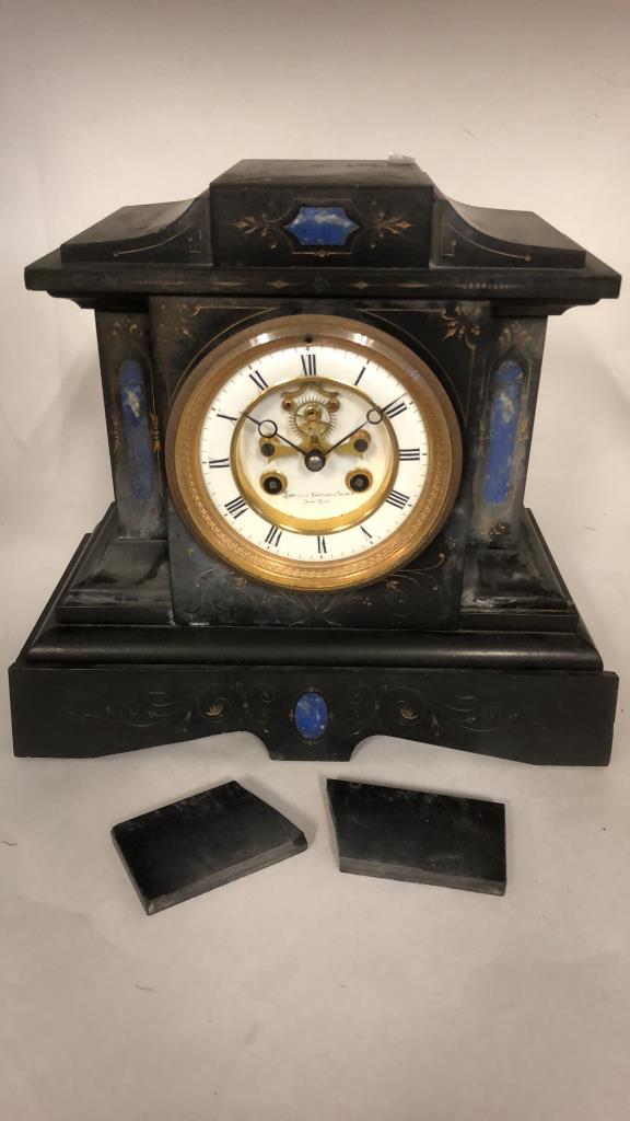 SCHUYLER, HARTLEY, & GRAHAM STONE MANTEL CLOCK