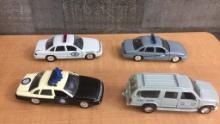 4) ROAD CHAMPS DIECAST U.S. PATROL CARS