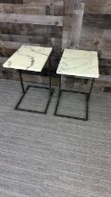 PAIR OF COUCH TRAY SIDE TABLES.