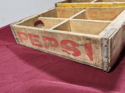Two Antique Wood Soda Crates, Coca-Cola and Pepsi-Cola