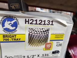 2 Sealed Case, Hammerstrike Fasteners, 8,400ct, 700/Tray, 2-1/2in x .131, Smooth Shank, Diamond