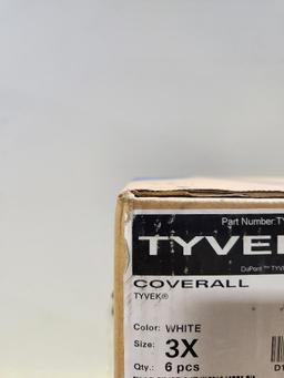 4 Cases, Tyvek Coveralls Protective Suits, White, Size 3XL, 6/Case, 24 Total, Sold 4x$