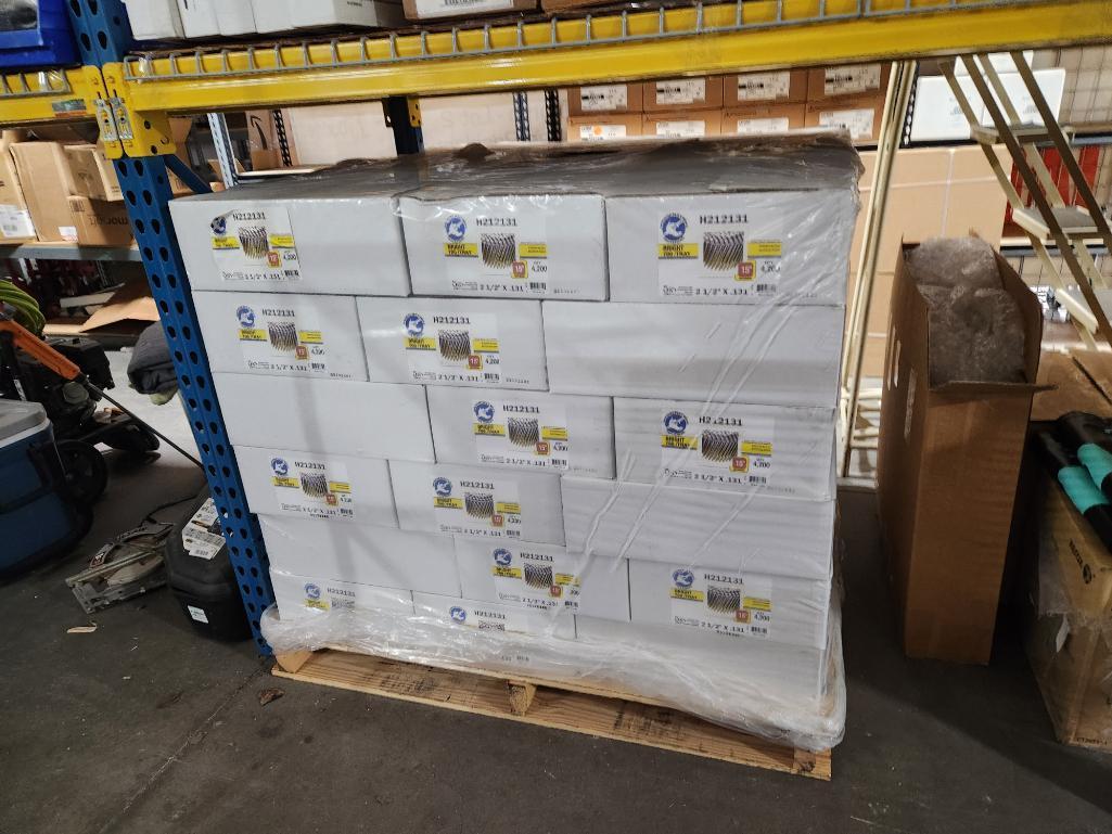 Pallet of 48 Cases, 201,600ct, Hammerstrike Fasteners, 2-1/2in x .121, 700/Tray No. H212131