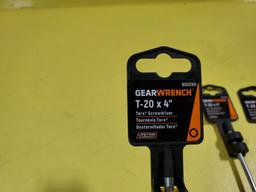 Lot of 5 New GearWrench T-20 x 4in Torx Screwdriver, Lifetime Warranty