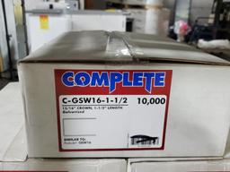 3 Cases, COMPLETE 15/16in Crown 1-1/2in Length Galvanized Staples, 10,000/Case