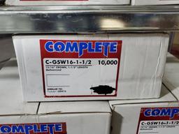 5 Cases, COMPLETE 15/16in Crown 1-1/2in Length Galvanized Staples, 10,000/Case