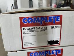 2 Cases, COMPLETE 15/16in Crown 1-1/2in Length Galvanized Staples, 10,000/Case