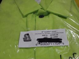 6 New Steiner 30in Lime Green Weldlite Welding Jackets Size 2XL