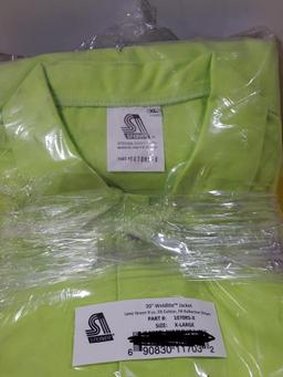 4 New Steiner 30in Lime Green Weldlite Welding Jackets Size XL