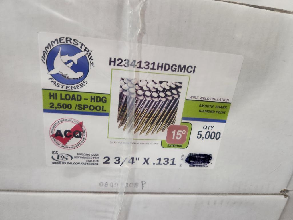 3 Sealed Cases, Hammerstrike Fasteners 15,000ct, 2,500/Spool, 2-3/4in x .131, Smooth Shank, Diamond