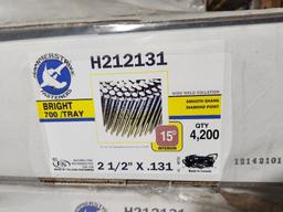 3 Sealed Case, Hammerstrike Fasteners, 12,600ct, 700/Tray, 2-1/2in x .131, Smooth Shank, Diamond