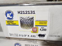 5 Sealed Case, Hammerstrike Fasteners, 21,000ct, 700/Tray, 2-1/2in x .131, Smooth Shank, Diamond
