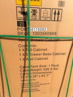 New in Box, Husky 3pc Pro Duty Welded Steel Garage Storage System, Black, MSRP: $2,298.00