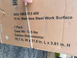 New Husky Stainless Steel Work Surface, 78.7in x 21.8in x 3.81in, 72.5lbs, SKU: 1003813409