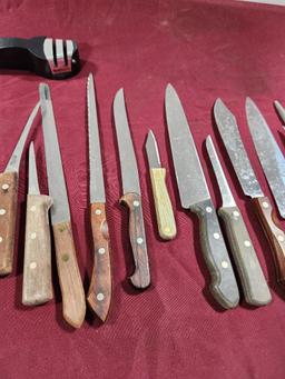 Large Group of Kitchen Knives
