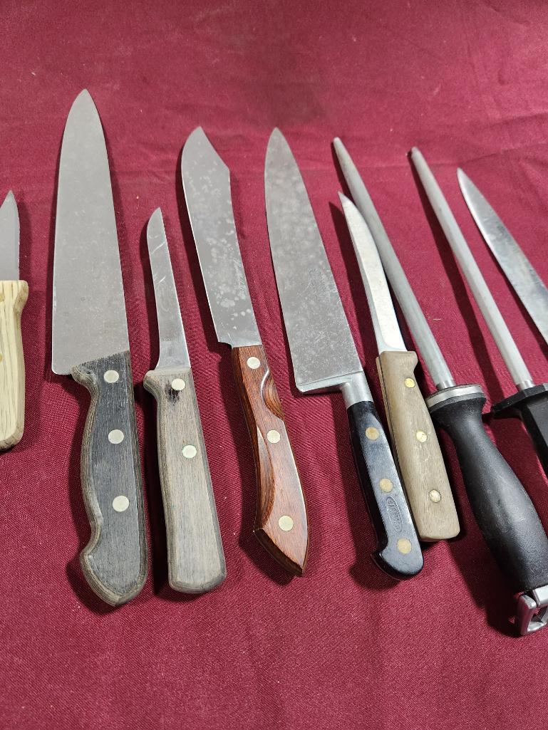 Large Group of Kitchen Knives
