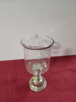 Glass Candle Holder Jar w/ Lid