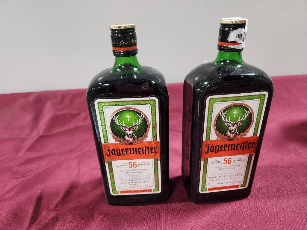 Two One Liter Bottles, Jagermeister, Sealed, Sold 2 x $