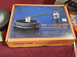 The Logan 3-Step Oval and Circle Mat Cutter, Soldering Iron & Vintage Bridgestone Tire Ashtray