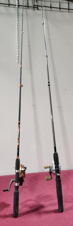 Two Fishing Rod & Reel Combos, Open Face and Bait Caster