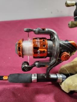 Two Fishing Rod & Reel Combos, Open Face and Bait Caster