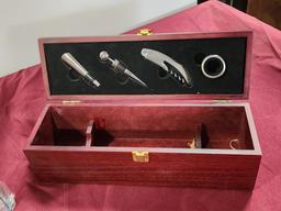 Coca Cola Glasses & Wine Opener Kit w/ Wine Box