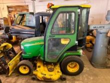 2004 John Deere X585 Riding Lawn Tractor w/ Blade, Mower Deck, Sweeper