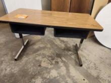 Lot of 2, High-Quality Desks / Work Tables w/ 2 Storage Compartments Per Desk, 24in x 48in