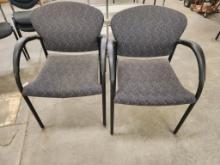 Lot of 2 Lobby Arm Chairs, Padded Seat and Back