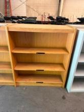 Wood, Doubled Sided Bookshelf, 72in x 42in x 19in