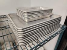 16 Qty, 1/8 & 1/4 Size, Aluminum 6in x 10in, 13in x 9-1/2in Sheet Pans, Sold by the Pan x's the Qty